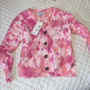 Juicy Couture Pink Tie-Dye Knit Cardigan